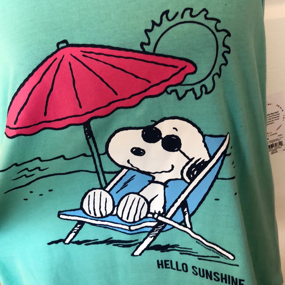 NWT SNOOPY “Hello Sunshine” Racerback Tank Top